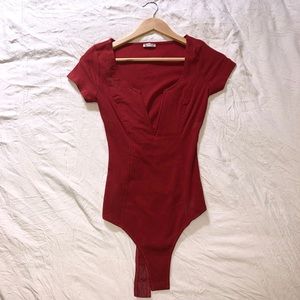Free People Deep V Bodysuit